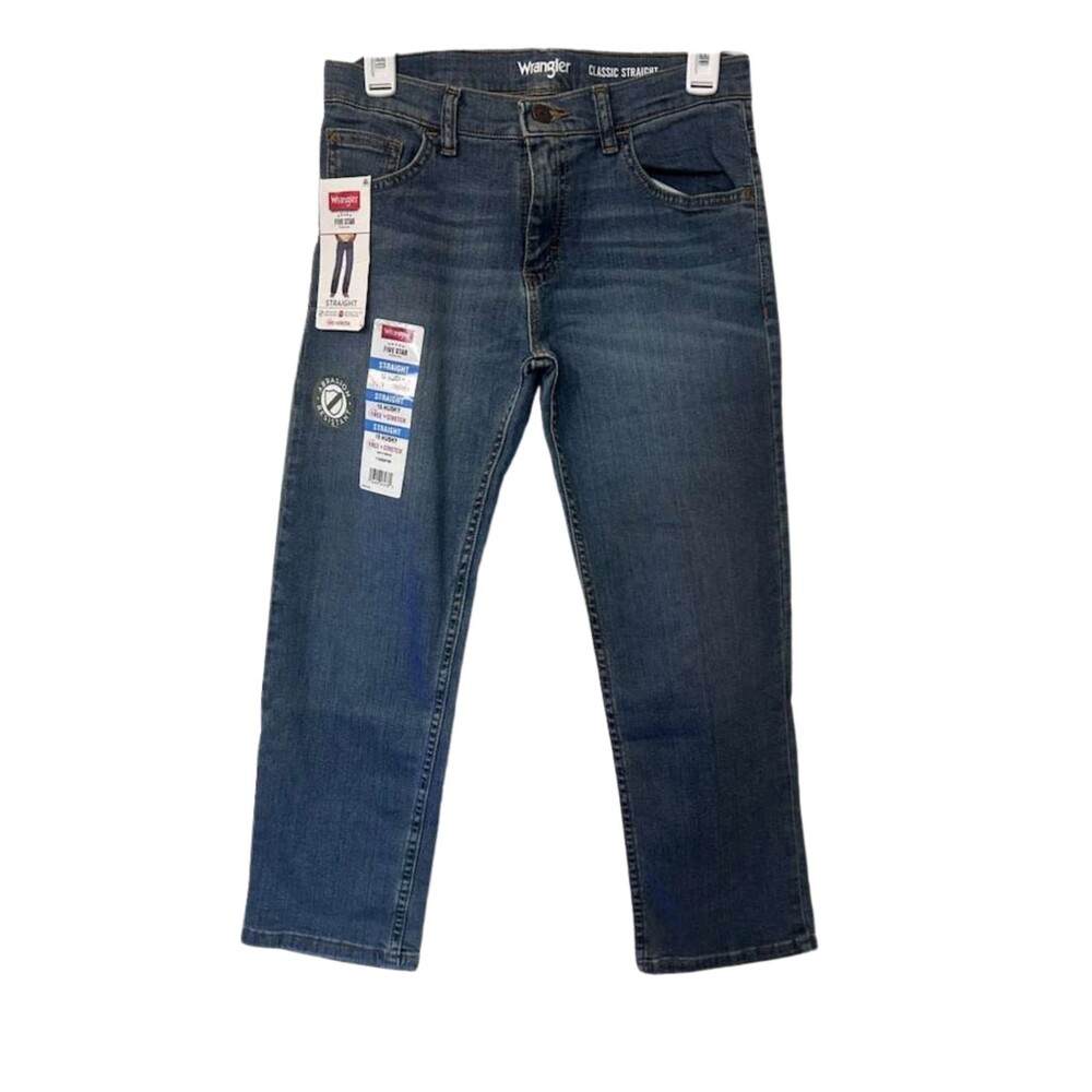 Wrangler Straight Boys Jeans Size 10 Husky Denim Long New